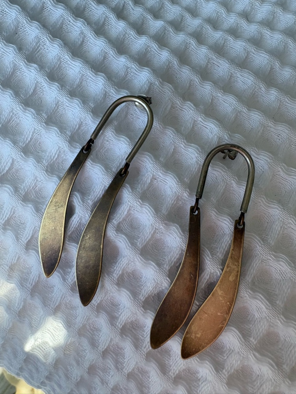 Natalie Joy Brass and Sterling Silver Earrings boho Chic artsy handmade